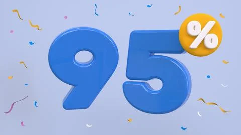 95 percent Off. Discount creative composition. 95% symbol with decorative o.. Stock Illustration