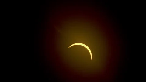 95 percent partial solar eclipse time lapse close up Stock Footage 271368541