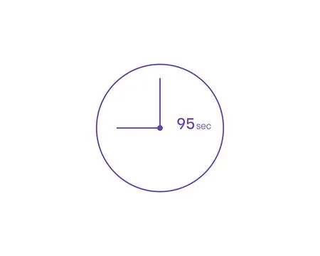 The 95 seconds, Timer 95 sec icon, stopwatch vector icon. Clock and watch, .. Stock Illustration