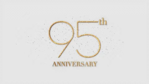 95 th Anniversary Text, Alpha Channel Stock Footage 264961975
