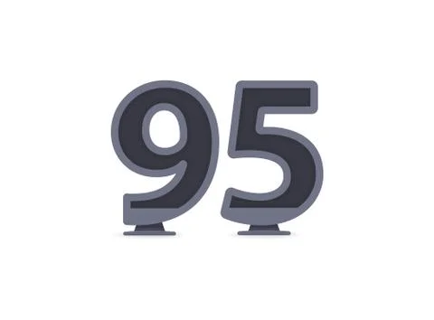 95 vector number design. For logo, brand label, design elements, corporate id イラスト素材