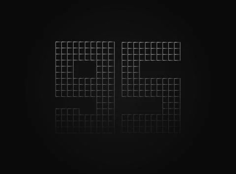 95 vector number made of metal chain link fence. For logo, brand label, desig Stock Illustration