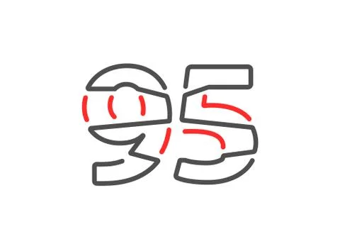 95 vector number. Modern trendy, creative style line design. For logo, brand  Stock Illustration