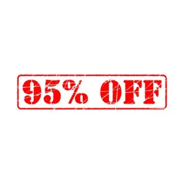 95% off on white background. ninety five Percent Off Promotional Advertising Stock Illustration