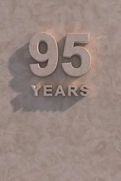 95 years 3d text Stock Illustration