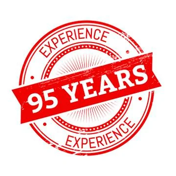95 years experience round stamp Stock-Illustration
