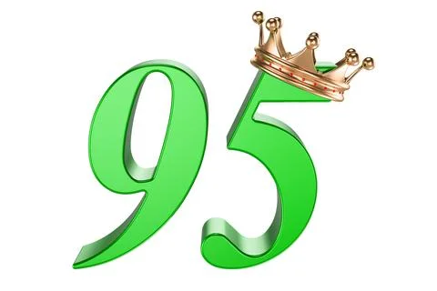 95 years of Queen, 3D rendering Stock Illustration