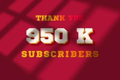 950 K  subscribers celebration greeting banner with Retro 2 Design Stock Illustration