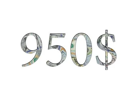 $ 950. Us dollar banknotes. The texture of the money. Isolated on white backg Stock Photos
