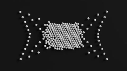 956 - White Balls and Figures form 01 Stock Footage 168080309