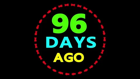 96 days ago text animation on black screen 库存影片 330759802