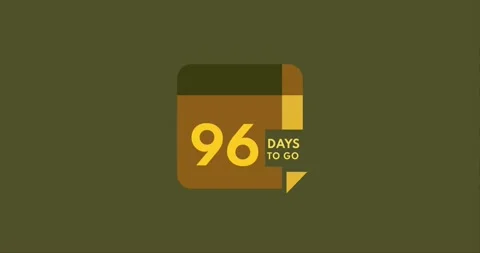 96 days to go calendar icon, countdown Stock Video Pond5
