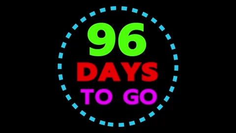 96 days to go motion graphic text circle Vidéo 330441516