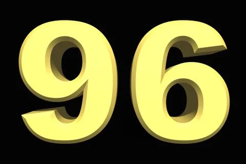 96 ninety six number 3d blue on a dark background Stock Illustration
