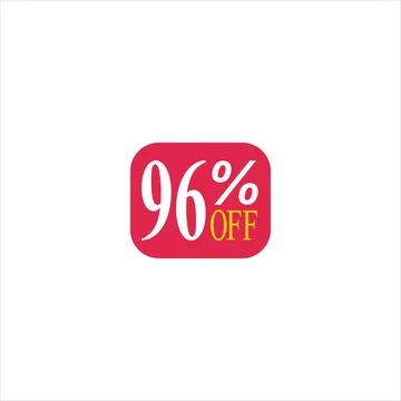 96 offer tag discount vector icon stamp on a white background Illustrazione stock