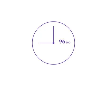 The 96 seconds, Timer 96 sec icon, stopwatch vector icon. Clock and watch, .. Stockillustratie