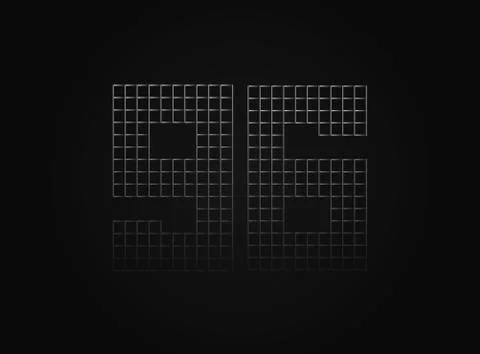 96 vector number made of metal chain link fence. For logo, brand label, desig Stock Illustration