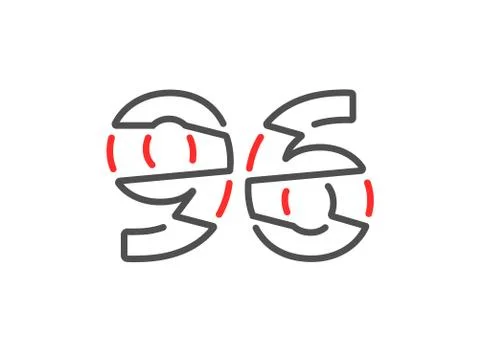96 vector number. Modern trendy, creative style line design. For logo, brand  Stock Illustration