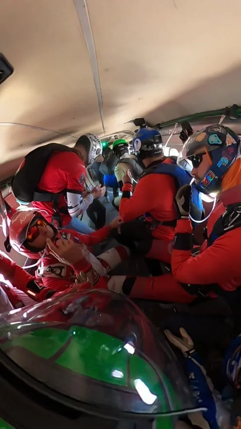 96-Way World Record Skydiving Jump, Eloy, Arizona, USA - 01 Dec 2024 Stock Footage 307960435