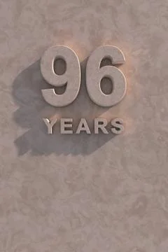 96 years 3d text Stock Illustration