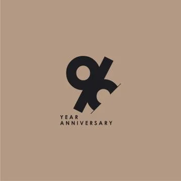 96 Years Anniversary Vector Template Design Illustration Stock Illustration