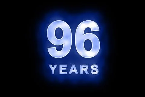 96 years text with blue glow Stock Illustration