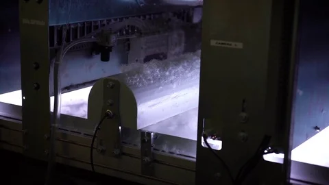 963 Down filling machines selecting down with sensors, selective focus Vídeo Stock 71695914