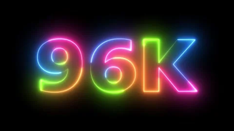96K Neon Text Animation Glowing Colorful Outline on Black Background Dynami.. Vidéo 330419917