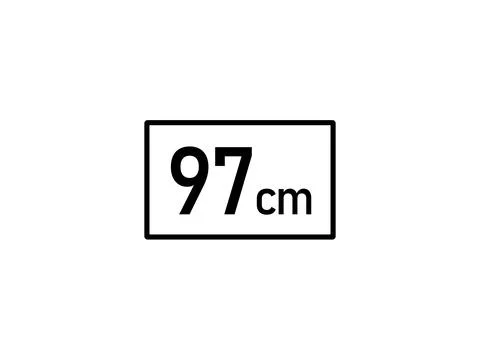 97 centimeters icon vector illustration, 97cm size Illustrazione stock