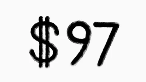 97 Dollar Hand Drawn Animation For Finance Currency Money Business Concept Stock Footage 307344810
