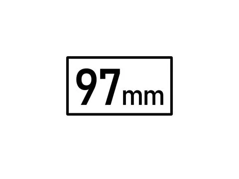97 millimeters icon vector illustration, 97mm size Illustrazione stock