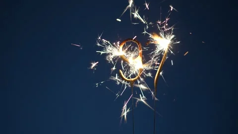 97 number celebration festive background made with Bengal fires Vidéo 323965645