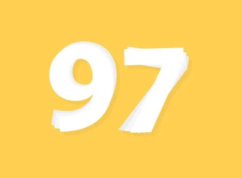 97 Number vector, modern layers design font. Eps10 illustration             , 스톡 일러스트