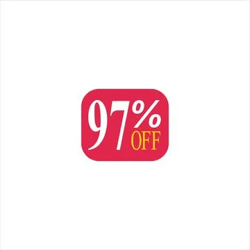 97 offer tag discount vector icon stamp on a white background Stockillustratie