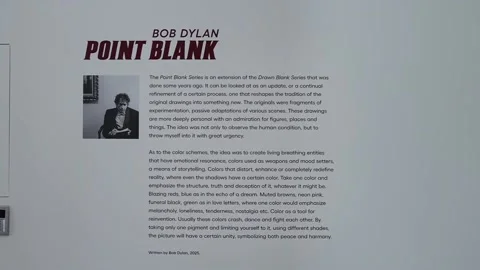 97 original Bob Dylan paintings on display in London, LONDON, GB - 07 May 2025 Stock Footage 308567618
