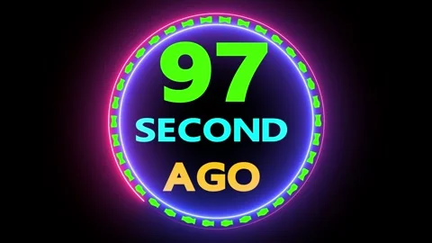 97 second ago neon light countdown motion 库存影片 330758644