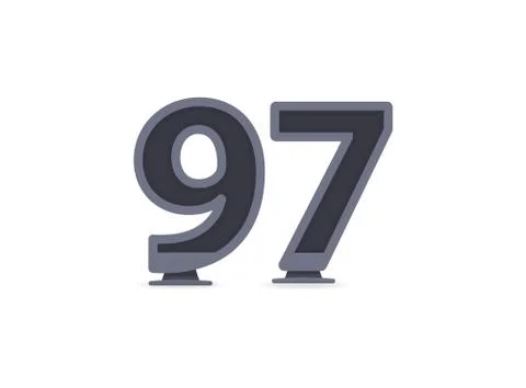 97 vector number design. For logo, brand label, design elements, corporate id Stock Illustration