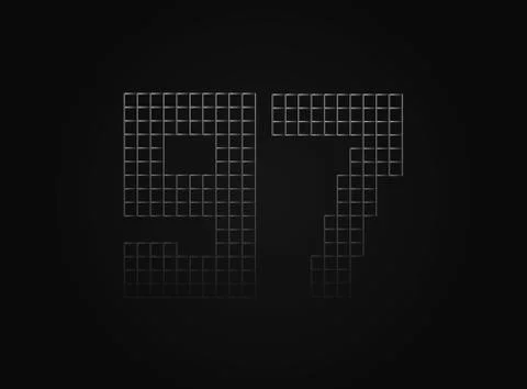 97 vector number made of metal chain link fence. For logo, brand label, desig Stock Illustration