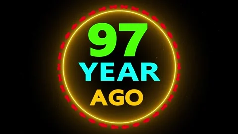 97 year ago text animation Vidéo 330758629