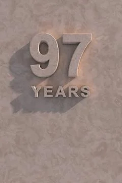 97 years 3d text Stock Illustration