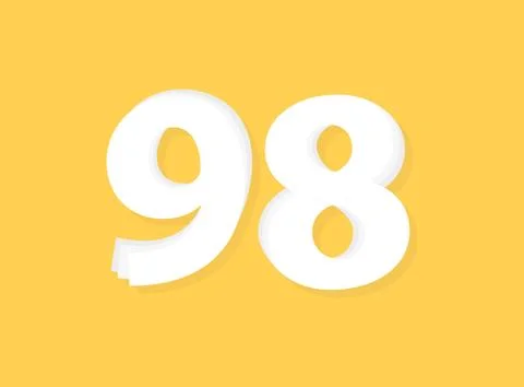 98 Number vector, modern layers design font. Eps10 illustration             , Stock Illustration