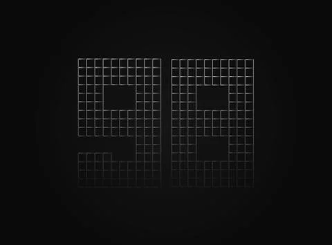 98 vector number made of metal chain link fence. For logo, brand label, desig Stock Illustration