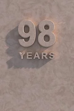 98 years 3d text Stock Illustration