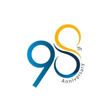 98th Anniversary Vector Template Design Illustration Stock Illustration