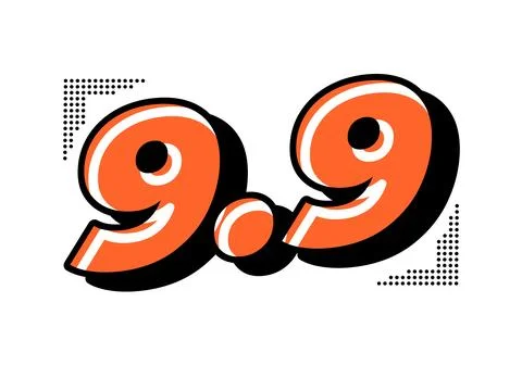9.9. Bold Three Dimensional Number Text Effect for Price Tag Design Stock Illustration