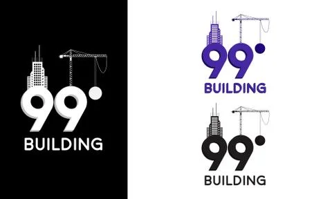 99 Building Contraction Number vector corporate creative logo Stock Illustration