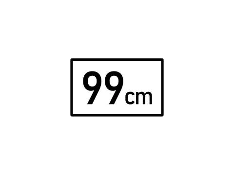 99 centimeters icon vector illustration, 99 cm size Illustrazione stock