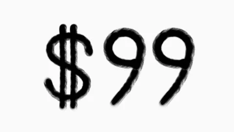 99 Dollar Hand Drawn Animation For Finance Currency Money Business Concept Stock Footage 307344814