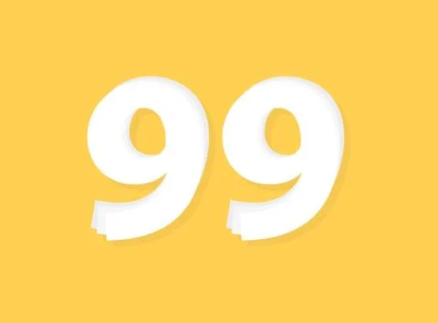 99 Number vector, modern layers design font. Eps10 illustration             , Stock Illustration