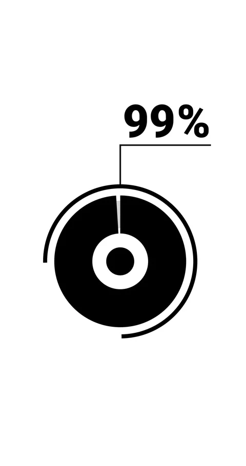 99 percent vertical donut chart. Circle round infographic, graphic animatio.. Video stock 285645308
